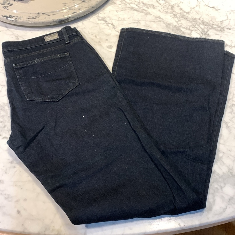 Paige Robertson size 32 Dark Blue Denim Jeans wide leg